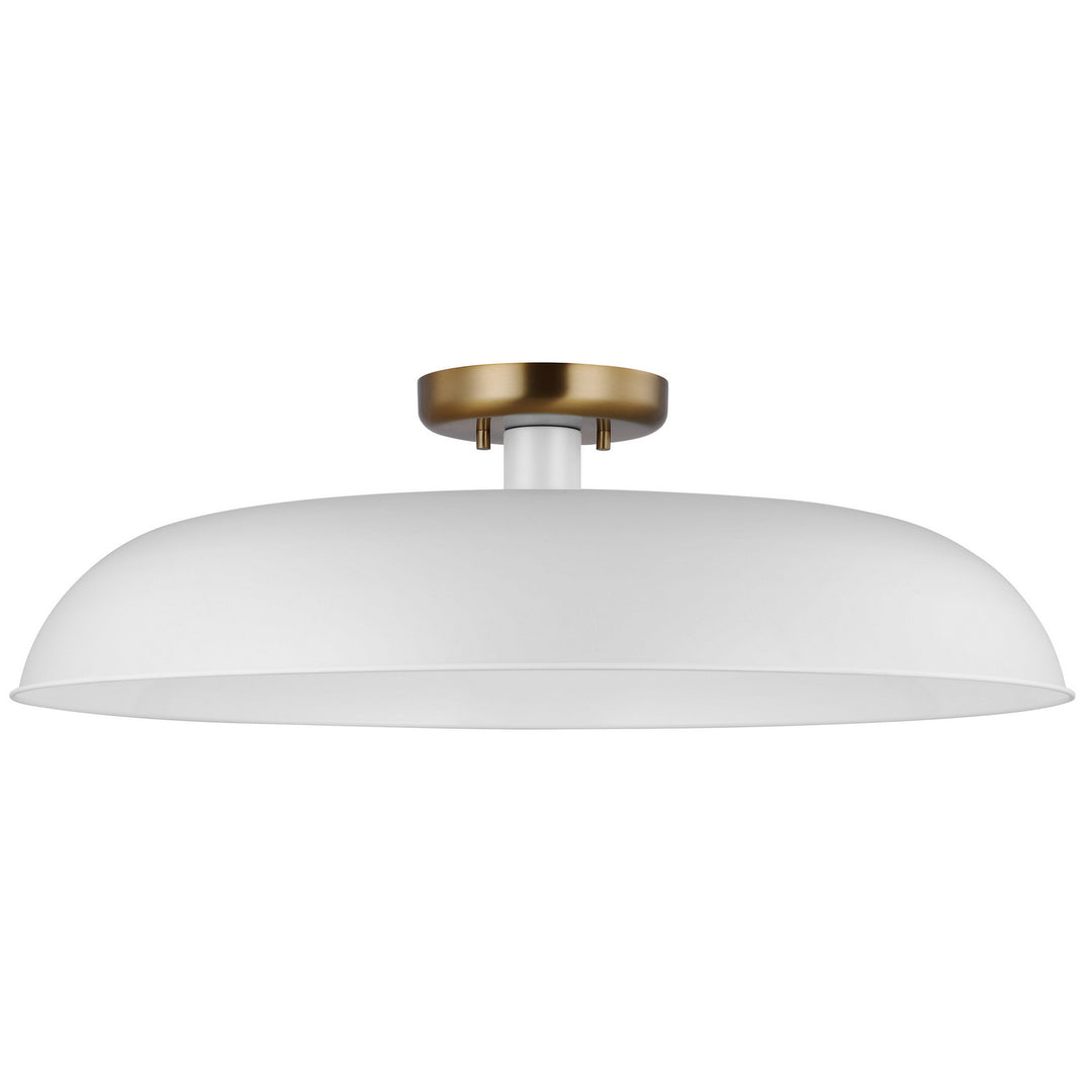 Nuvo Colony 60-7496 Ceiling Light - Matte White / Burnished Brass