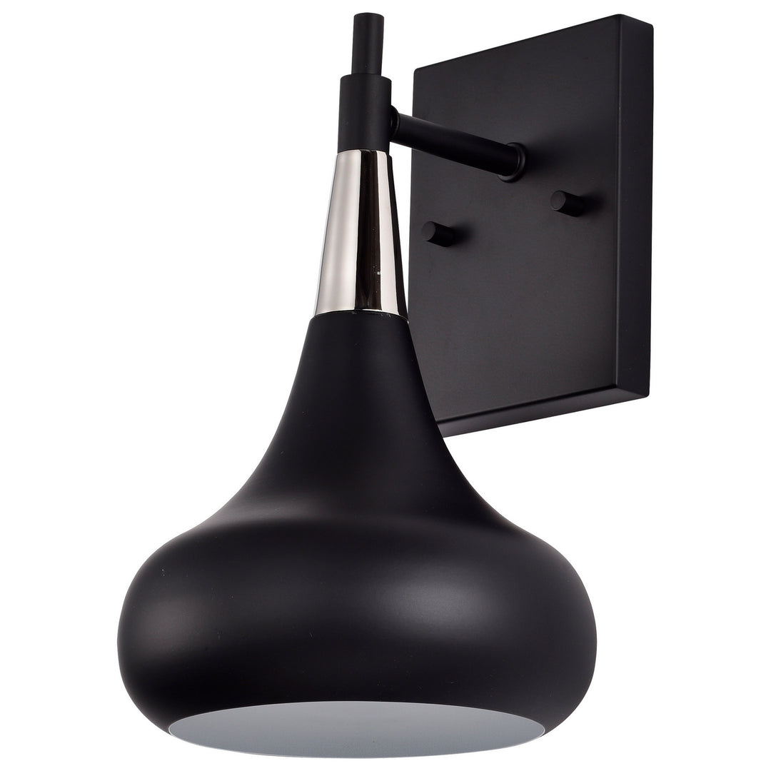 Nuvo Phoenix 60-7508 Wall Light - Matte Black / Polished Nickel
