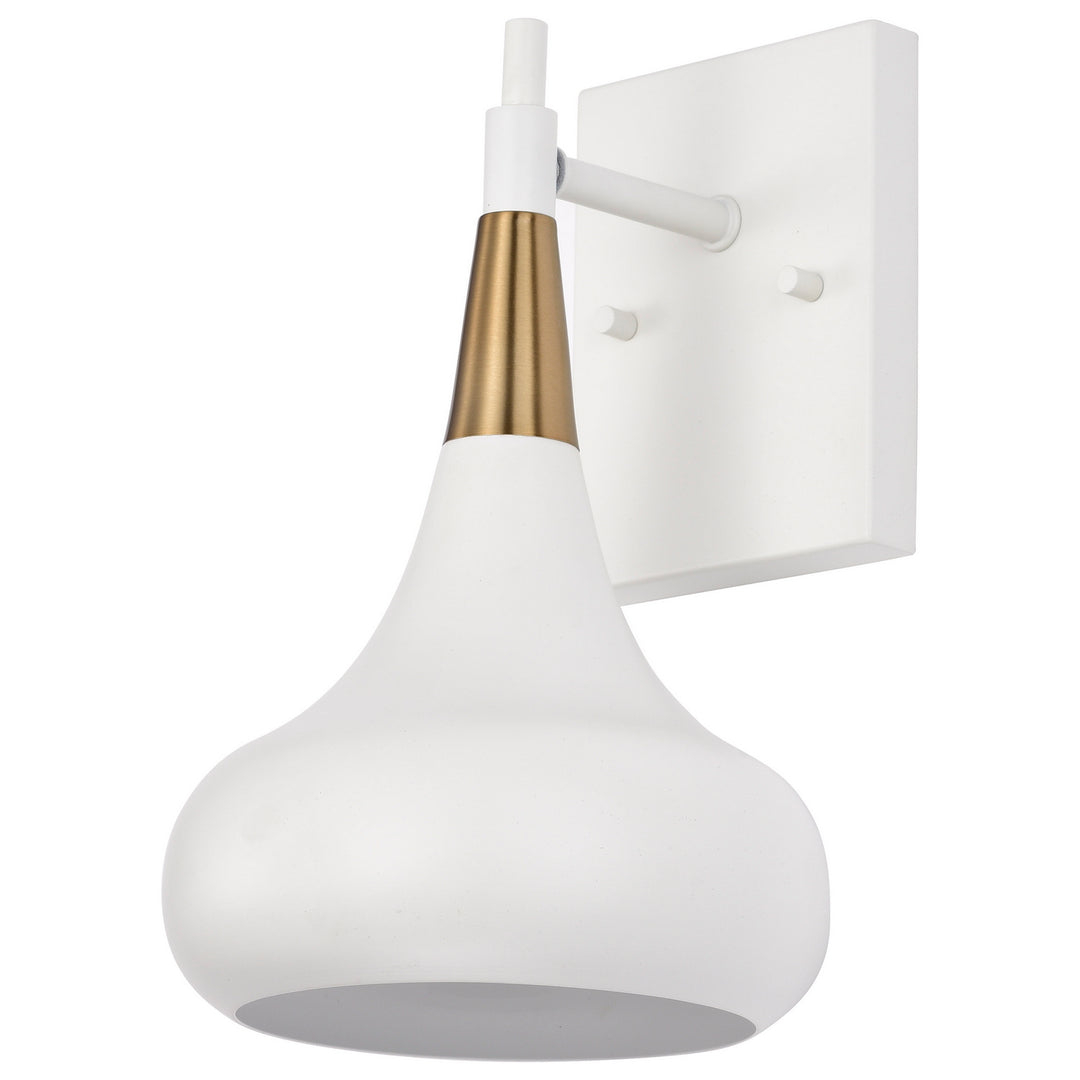 Nuvo Phoenix 60-7509 Wall Light - Matte White / Burnished Brass