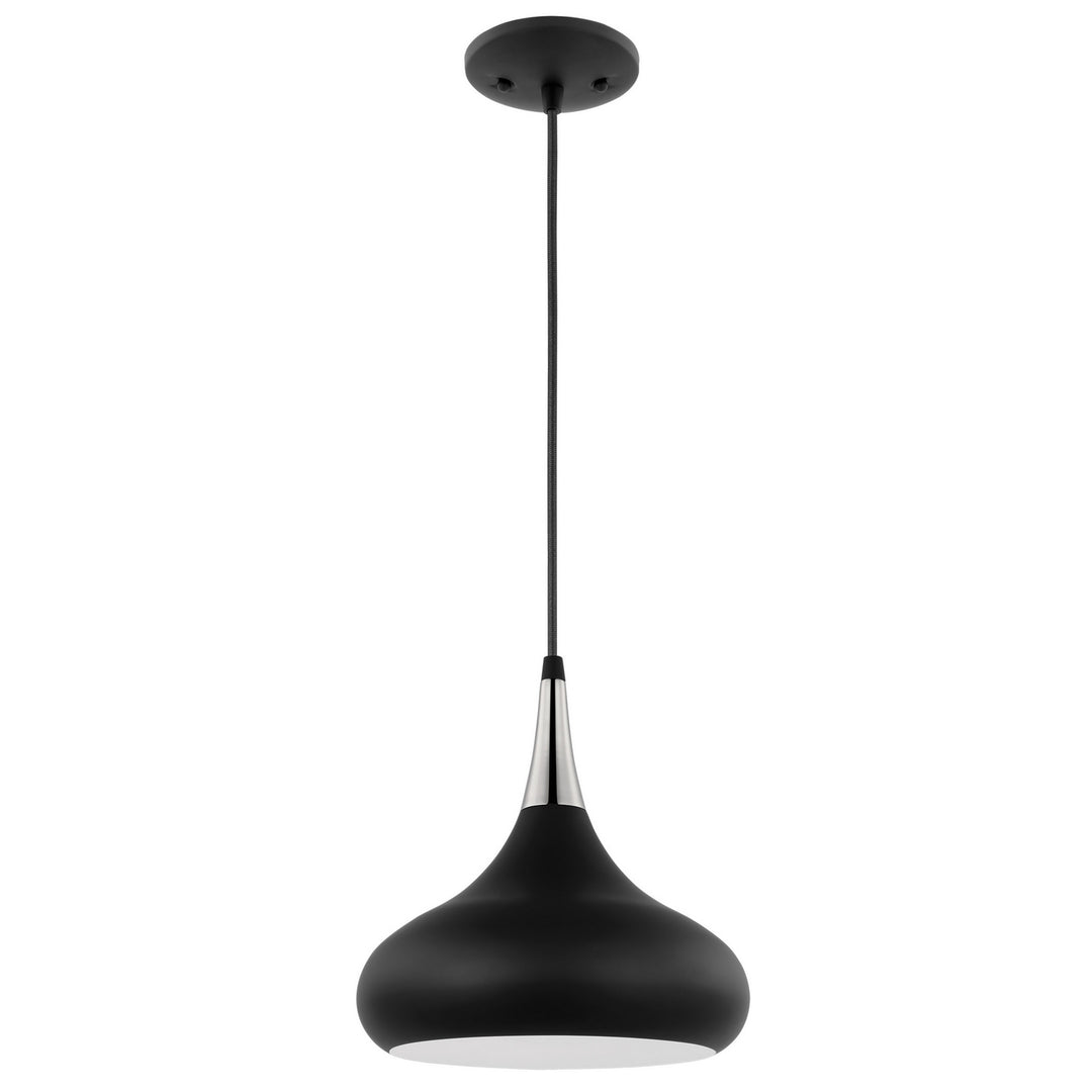 Nuvo Phoenix 60-7510 Pendant Light - Matte Black / Polished Nickel