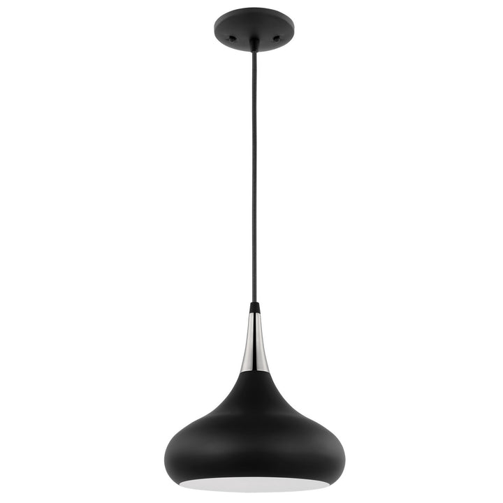 Nuvo Phoenix 60-7510 Pendant Light - Matte Black / Polished Nickel