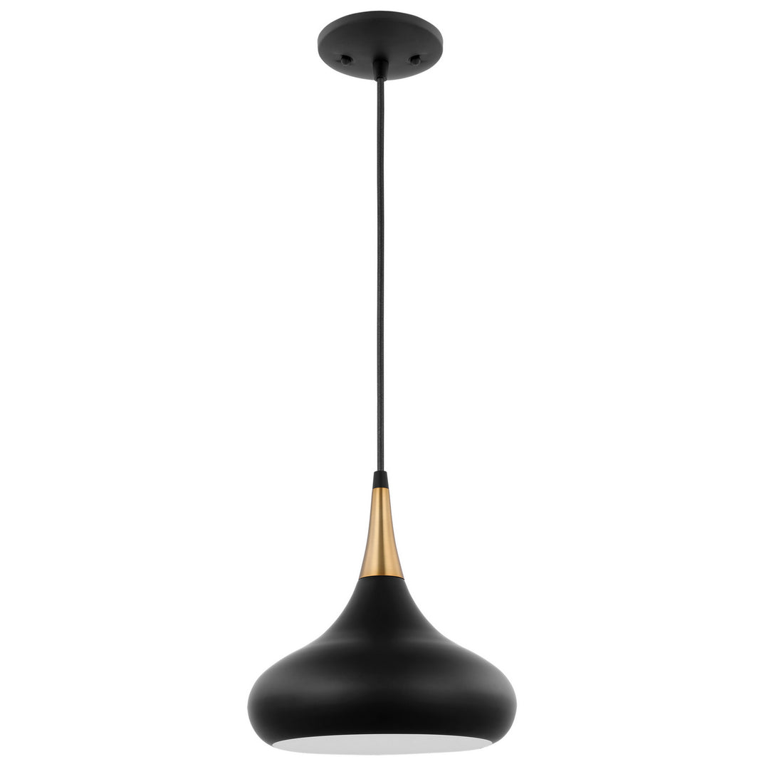 Nuvo Phoenix 60-7511 Pendant Light - Matte Black / Burnished Brass