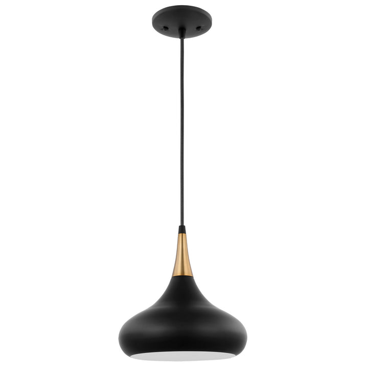Nuvo Phoenix 60-7511 Pendant Light - Matte Black / Burnished Brass