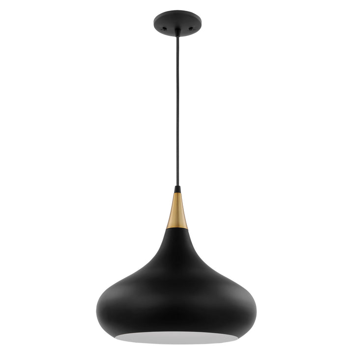 Nuvo Phoenix 60-7513 Pendant Light - Matte Black / Polished Nickel