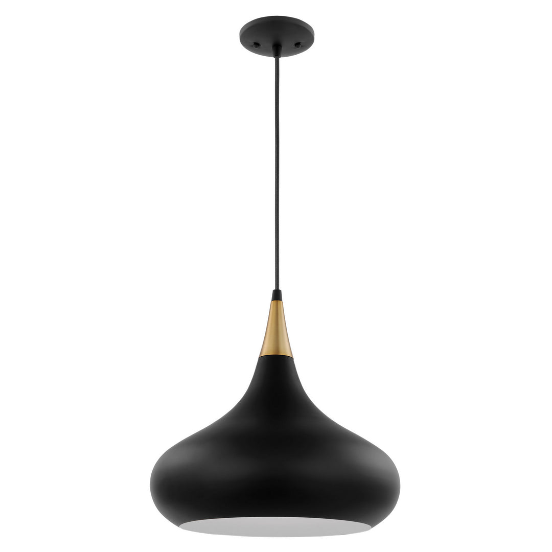 Nuvo Phoenix 60-7514 Pendant Light - Matte Black / Burnished Brass