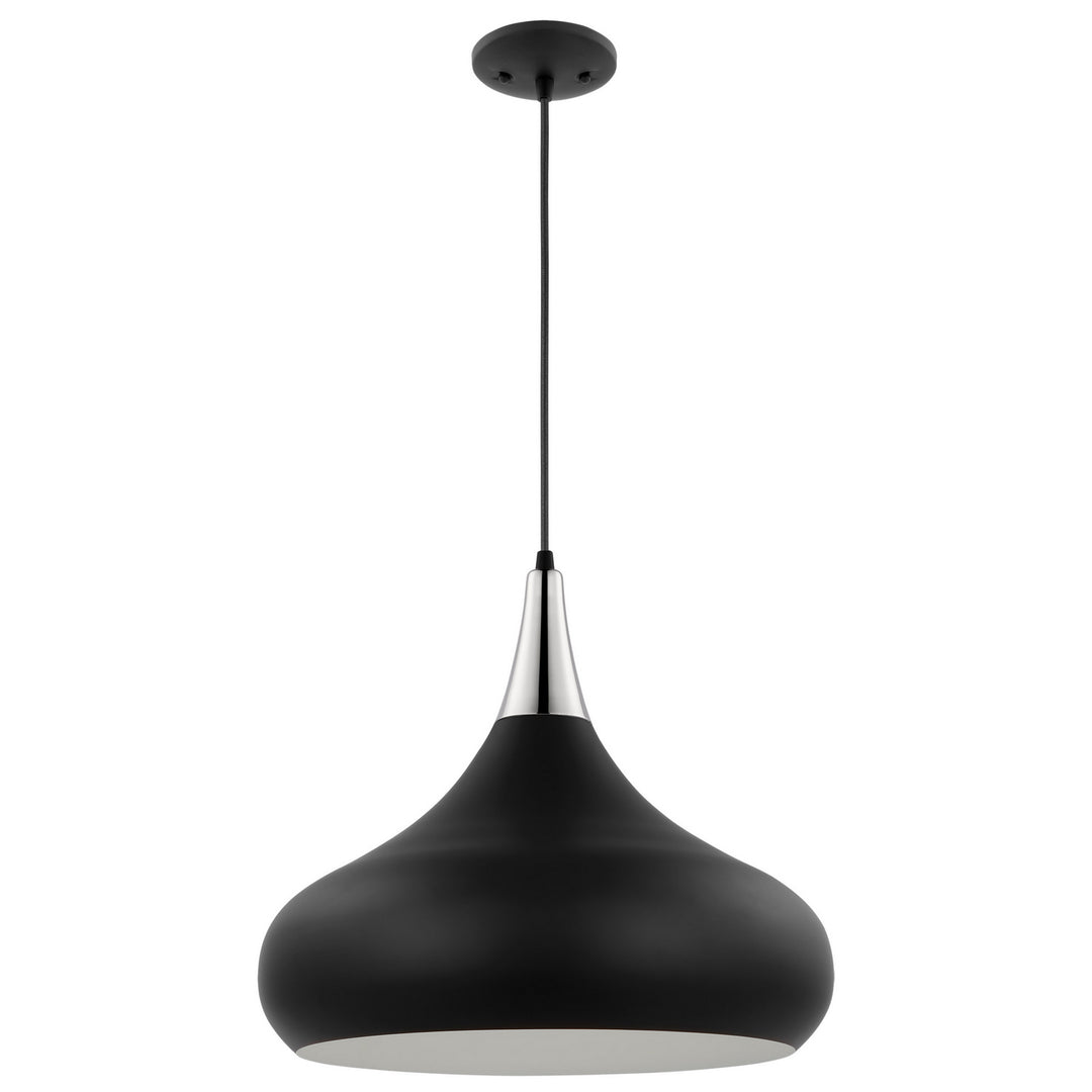 Nuvo Phoenix 60-7516 Pendant Light - Matte Black / Polished Nickel