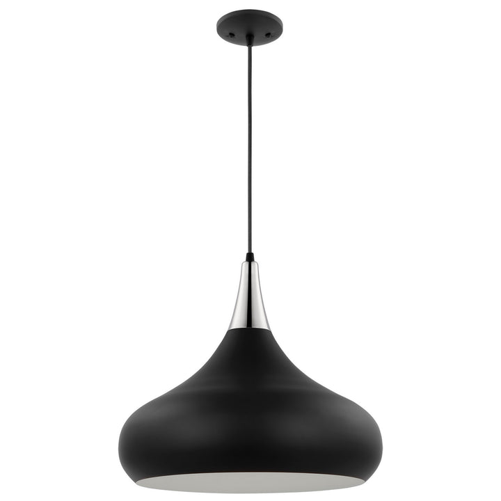 Nuvo Phoenix 60-7516 Pendant Light - Matte Black / Polished Nickel