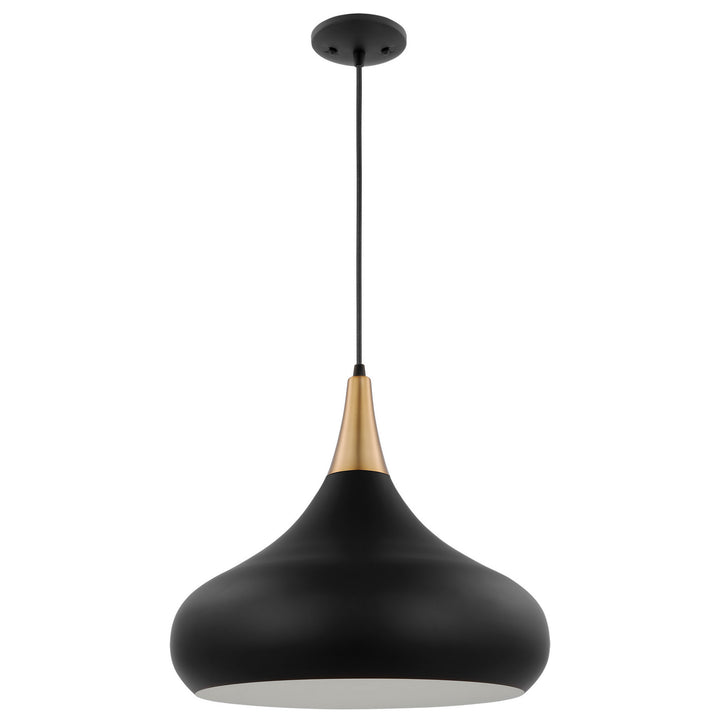 Nuvo Phoenix 60-7517 Pendant Light - Matte Black / Burnished Brass