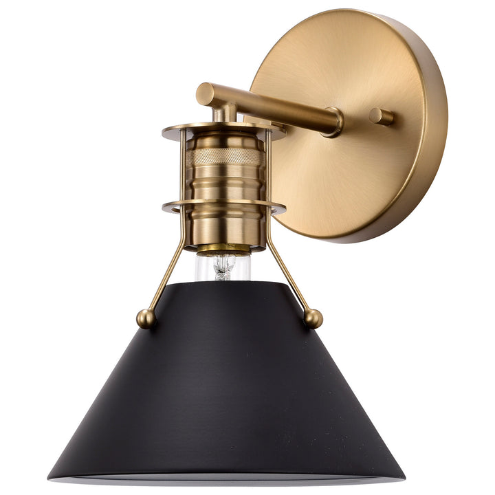 Nuvo Outpost 60-7519 Wall Light - Matte Black / Burnished Brass