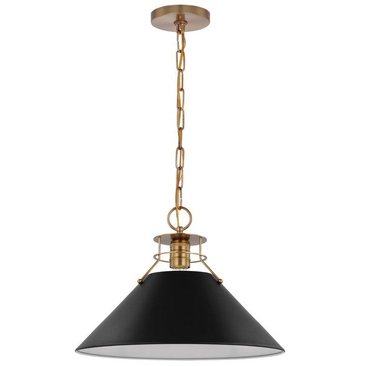 Nuvo Outpost 60-7525 Pendant Light - Matte Black / Burnished Brass
