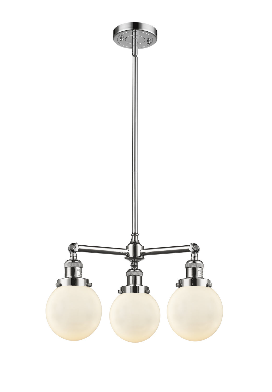 Innovations Franklin Restoration 207-PC-G201-6-LED Chandelier Light - Polished Chrome