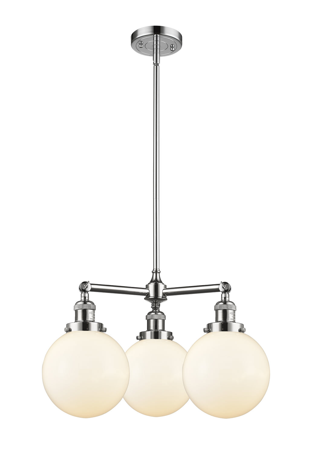 Innovations Franklin Restoration 207-PC-G201-8 Chandelier Light - Polished Chrome