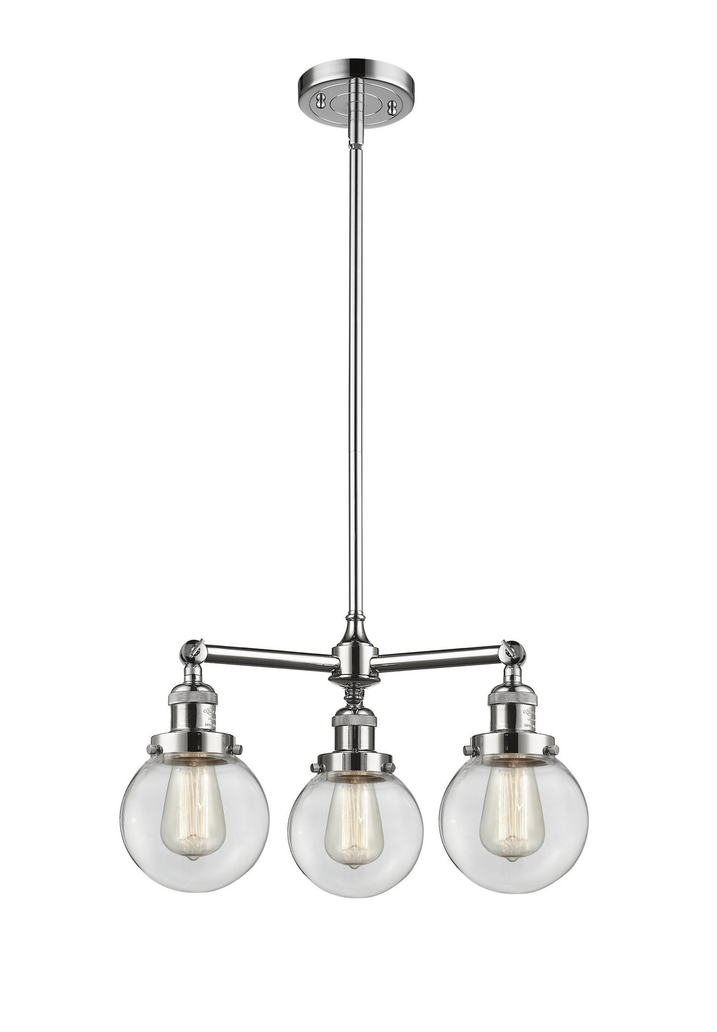 Innovations Franklin Restoration 207-PC-G202-6 Chandelier Light - Polished Chrome