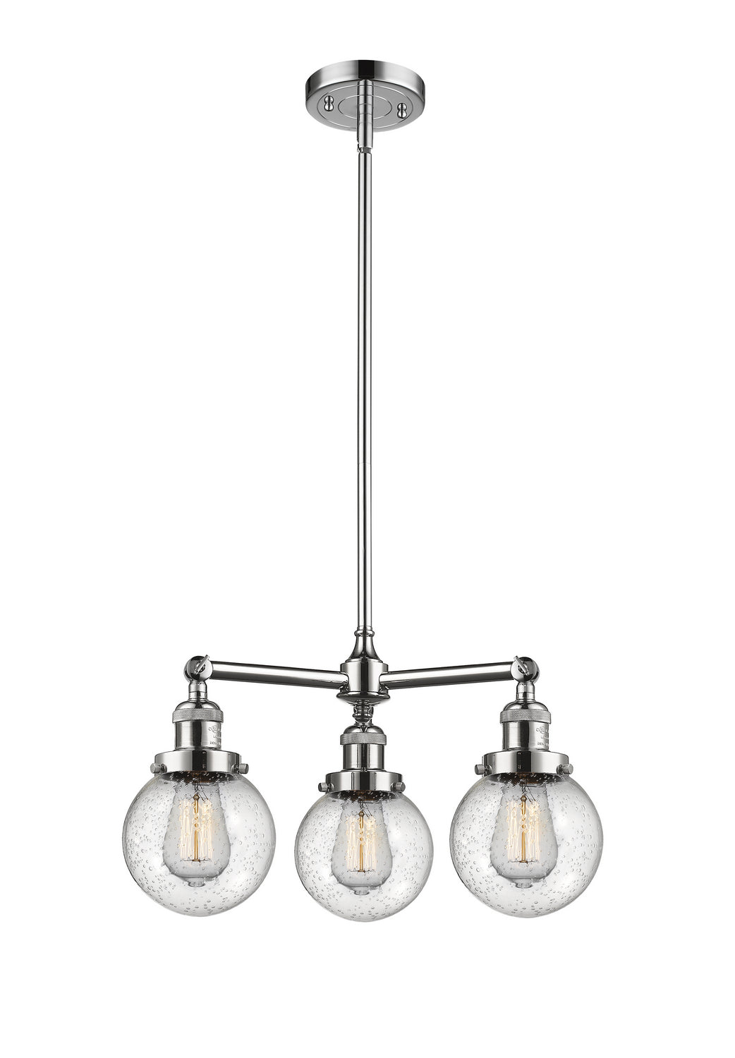 Innovations Franklin Restoration 207-PC-G204-6 Chandelier Light - Polished Chrome