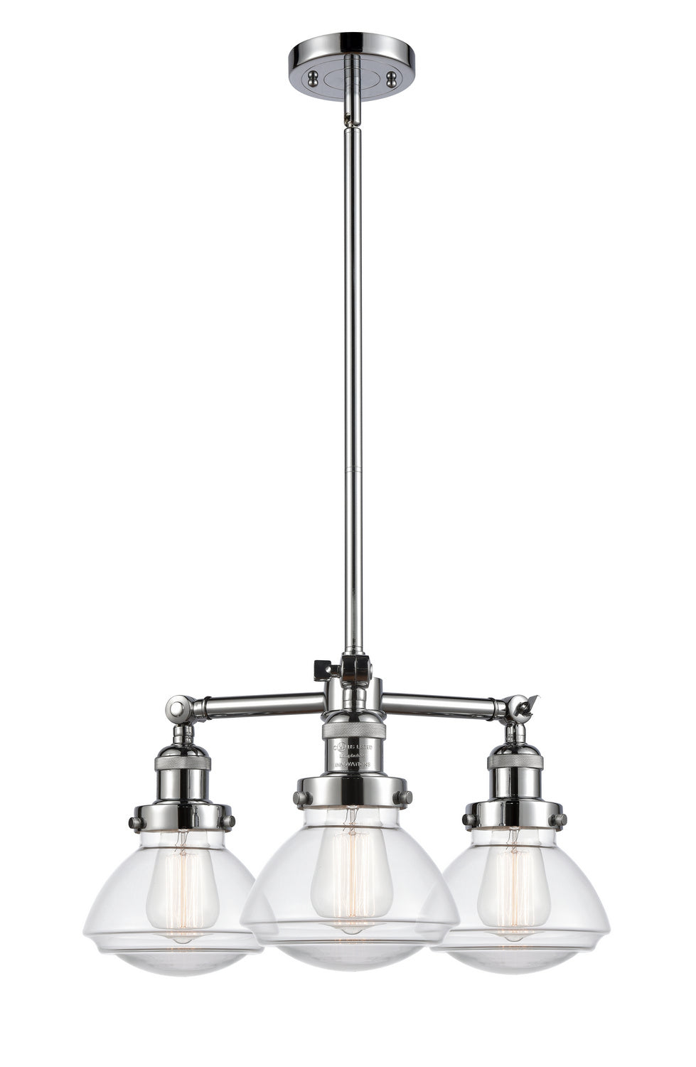 Innovations Franklin Restoration 207-PC-G322-LED Chandelier Light - Polished Chrome