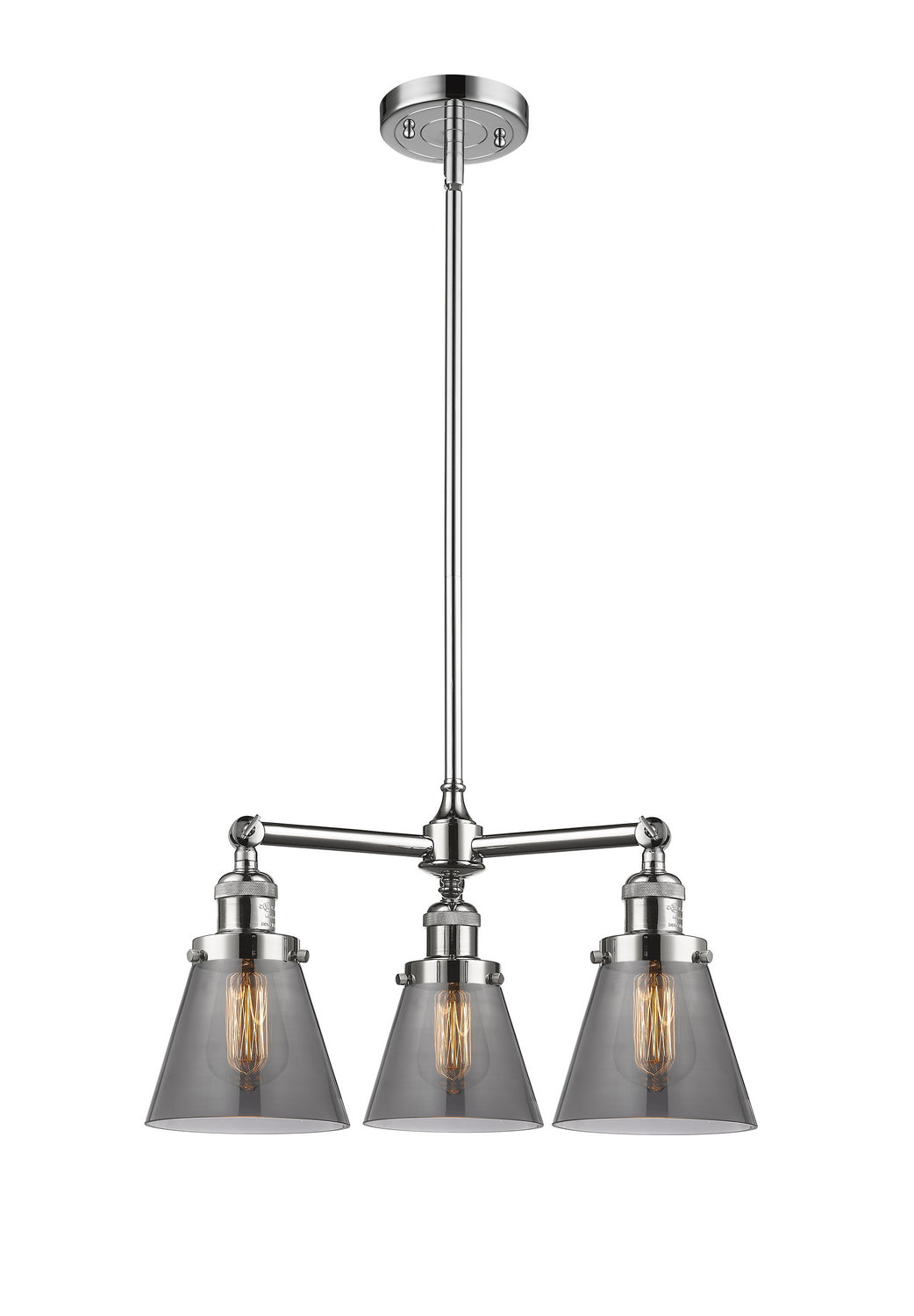 Innovations Franklin Restoration 207-PC-G63 Chandelier Light - Polished Chrome