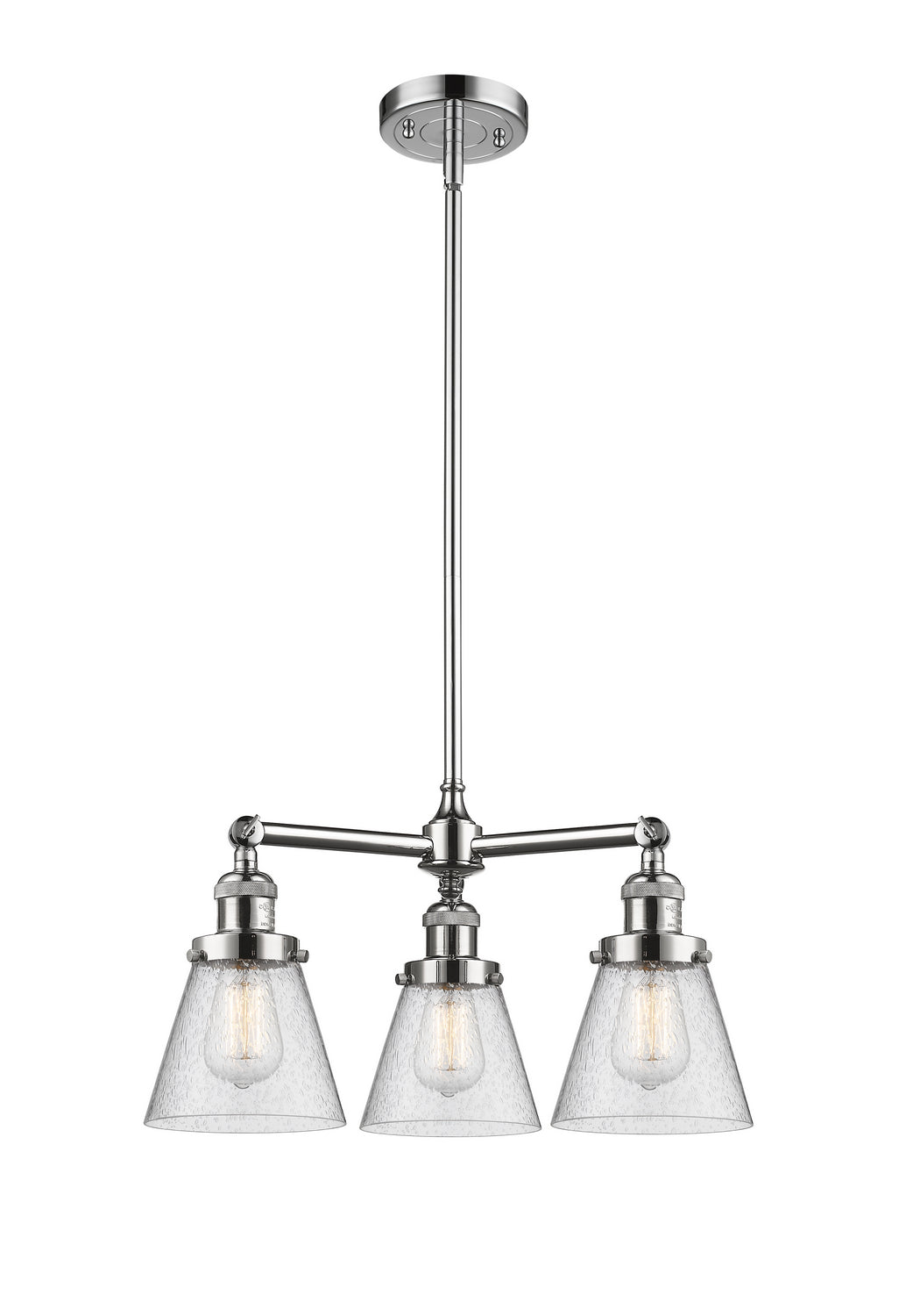 Innovations Franklin Restoration 207-PC-G64 Chandelier Light - Polished Chrome