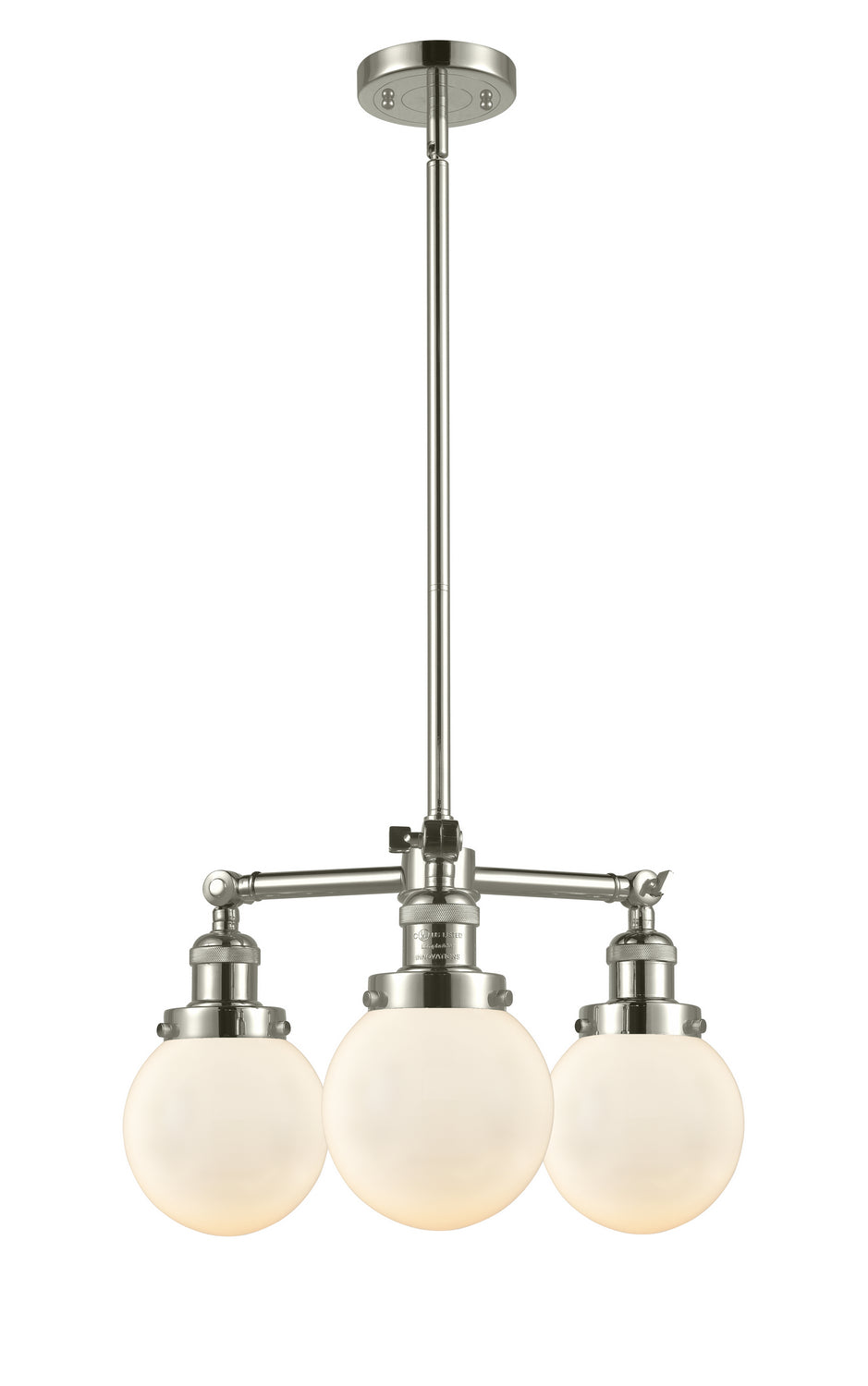 Innovations Franklin Restoration 207-PN-G201-6-LED Chandelier Light - Polished Nickel