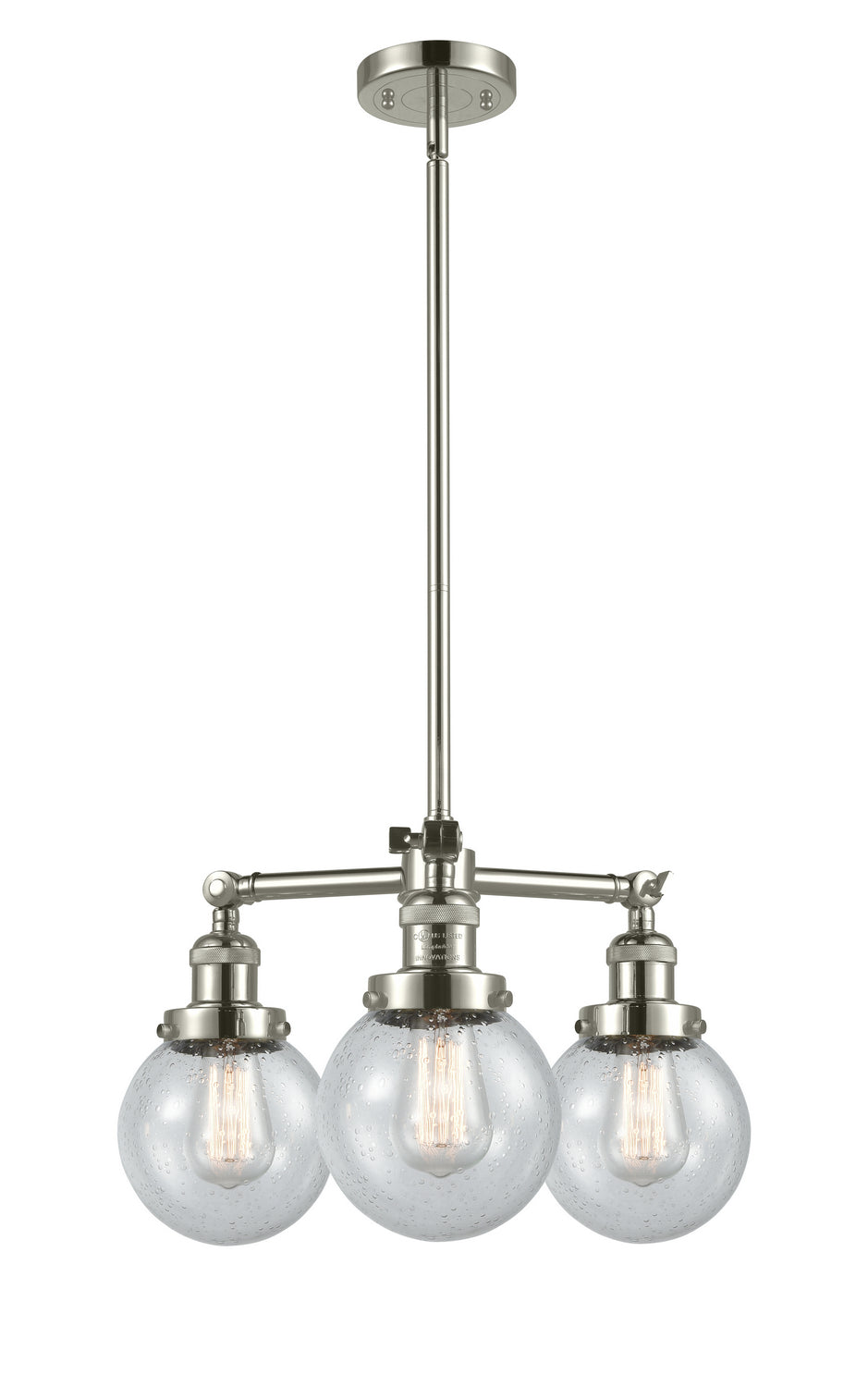 Innovations Franklin Restoration 207-PN-G204-6-LED Chandelier Light - Polished Nickel