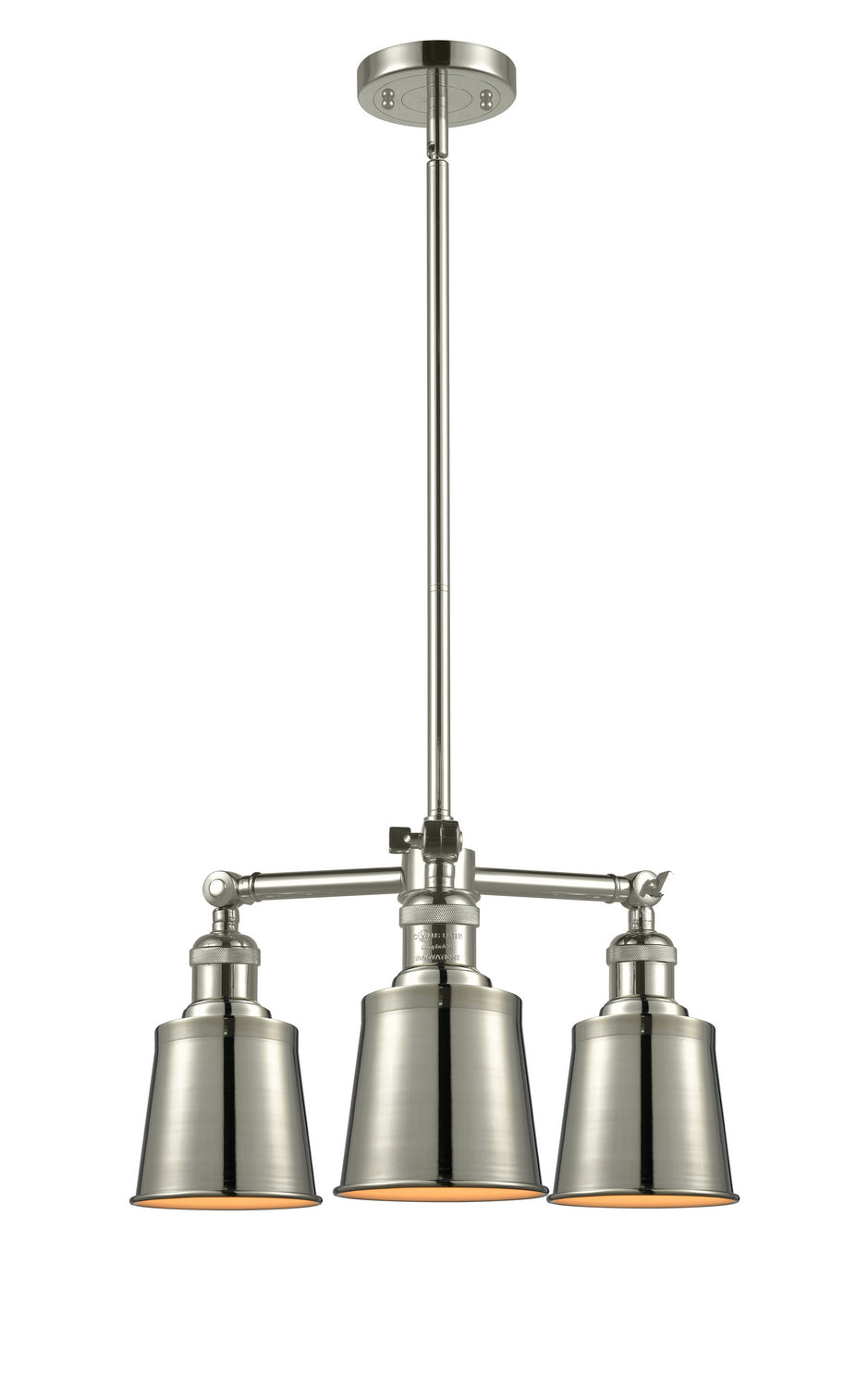 Innovations Franklin Restoration 207-PN-M9 Chandelier Light - Polished Nickel