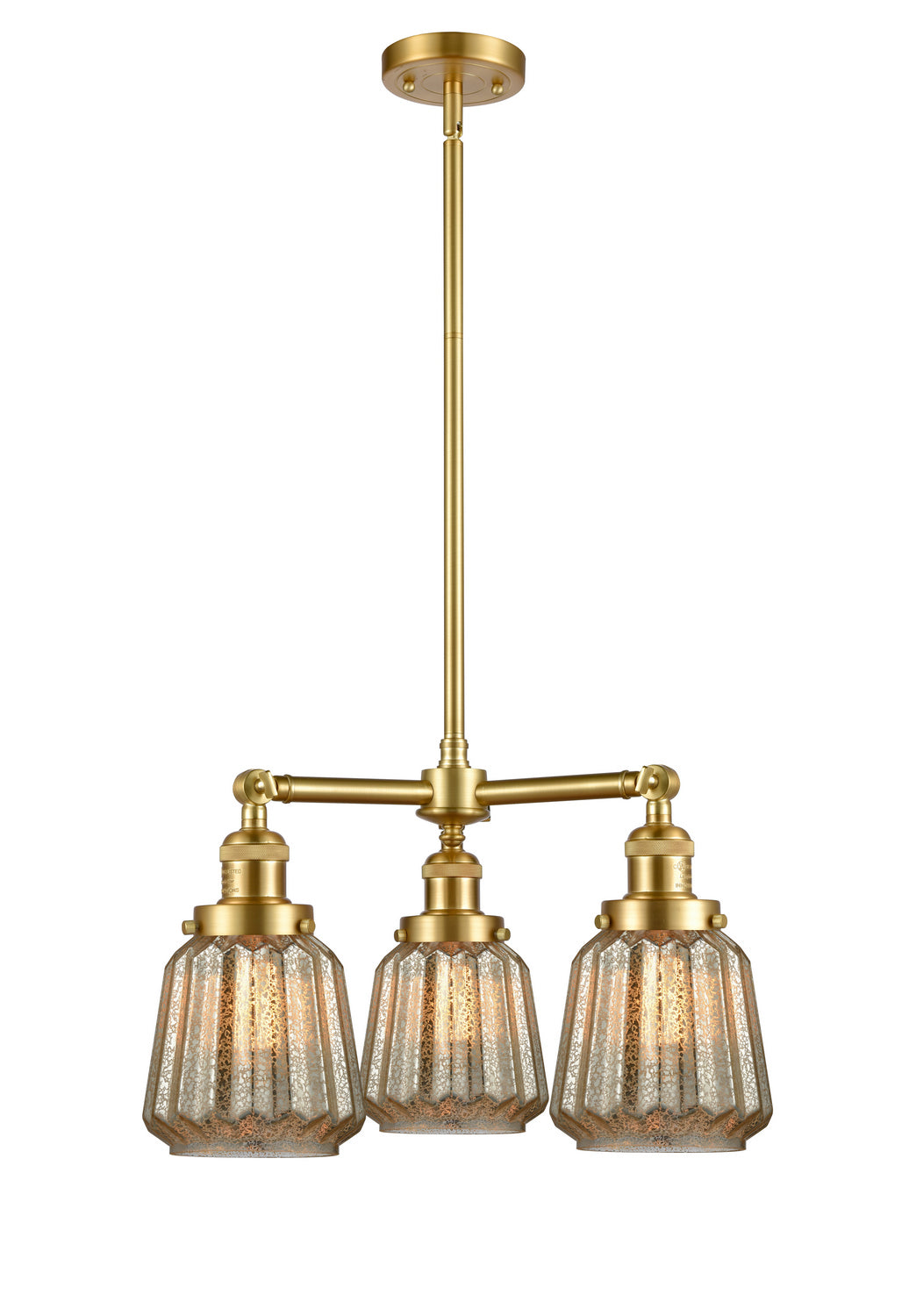 Innovations Franklin Restoration 207-SG-G146 Chandelier Light - Satin Gold