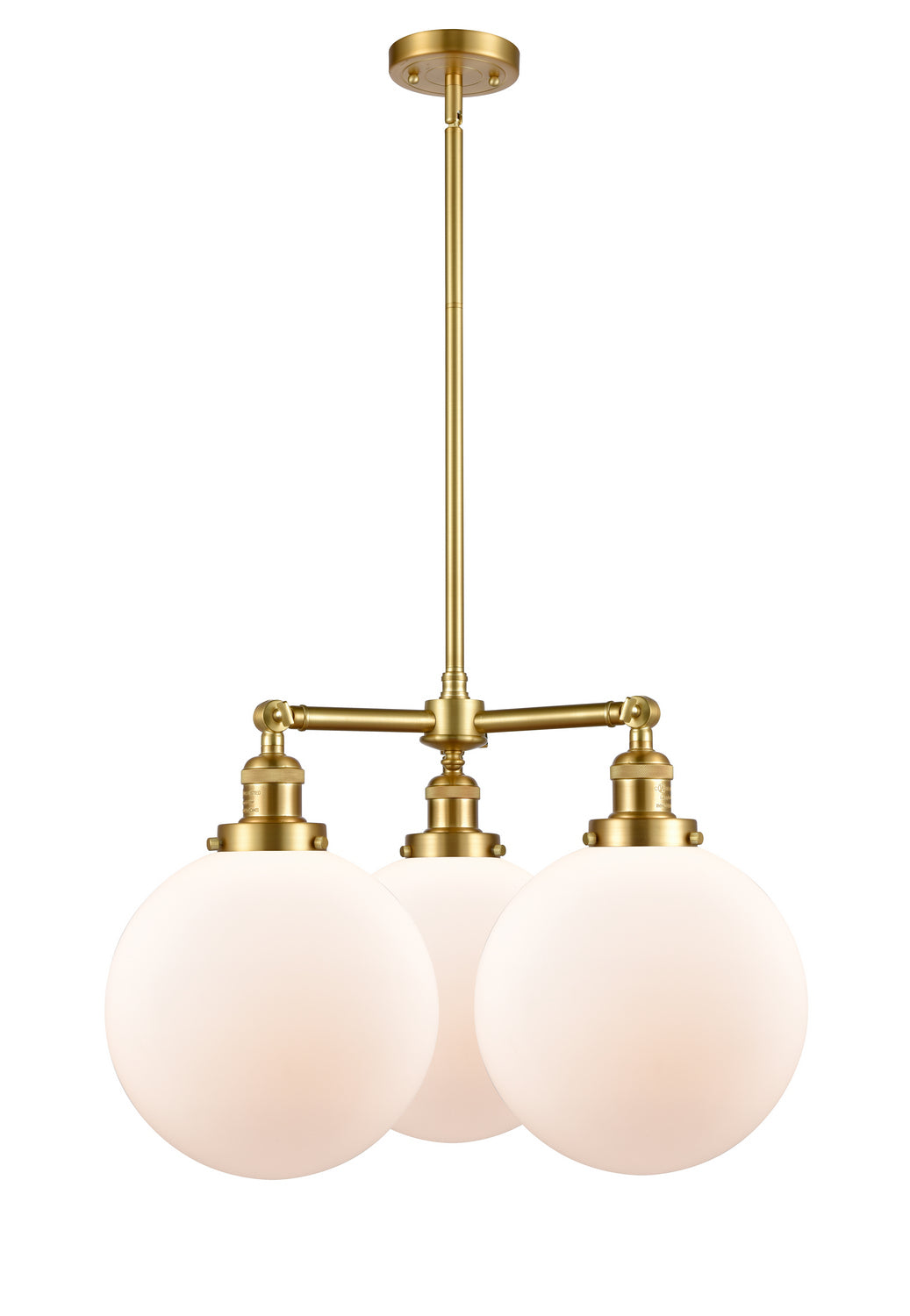 Innovations Franklin Restoration 207-SG-G201-10 Chandelier Light - Satin Gold
