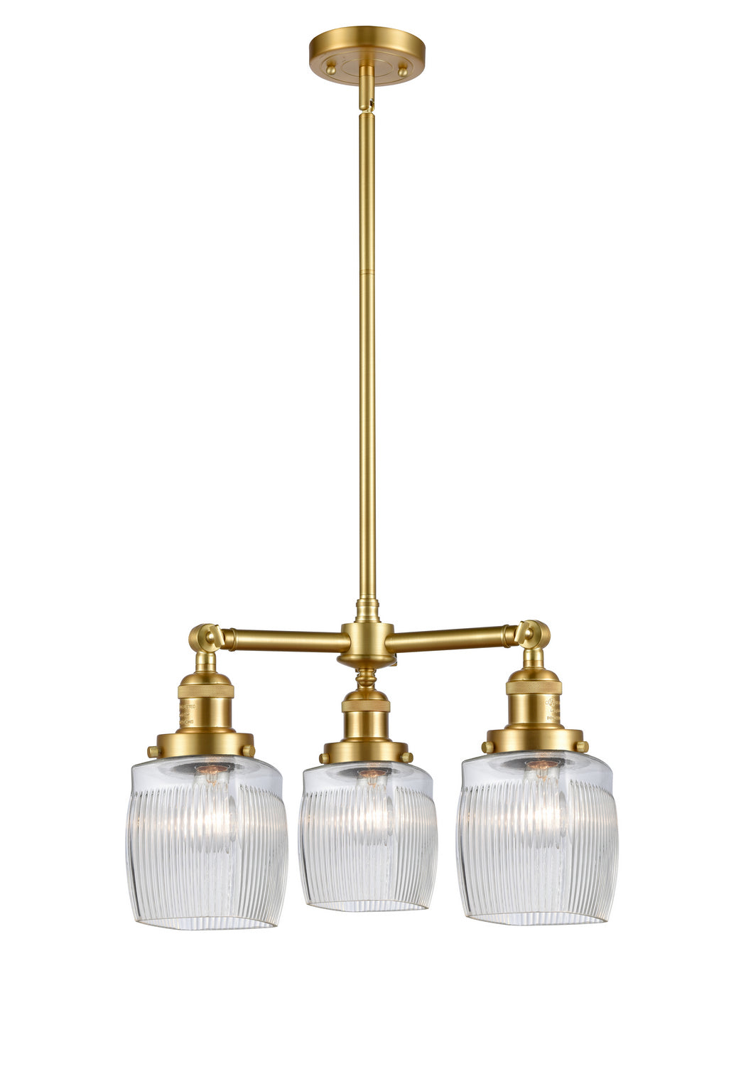 Innovations Franklin Restoration 207-SG-G302 Chandelier Light - Satin Gold