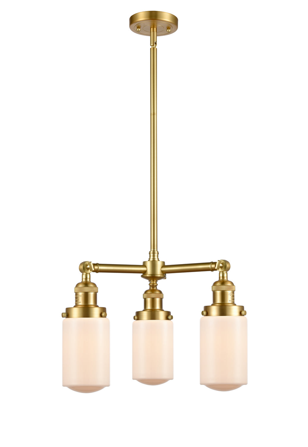 Innovations Franklin Restoration 207-SG-G311 Chandelier Light - Satin Gold