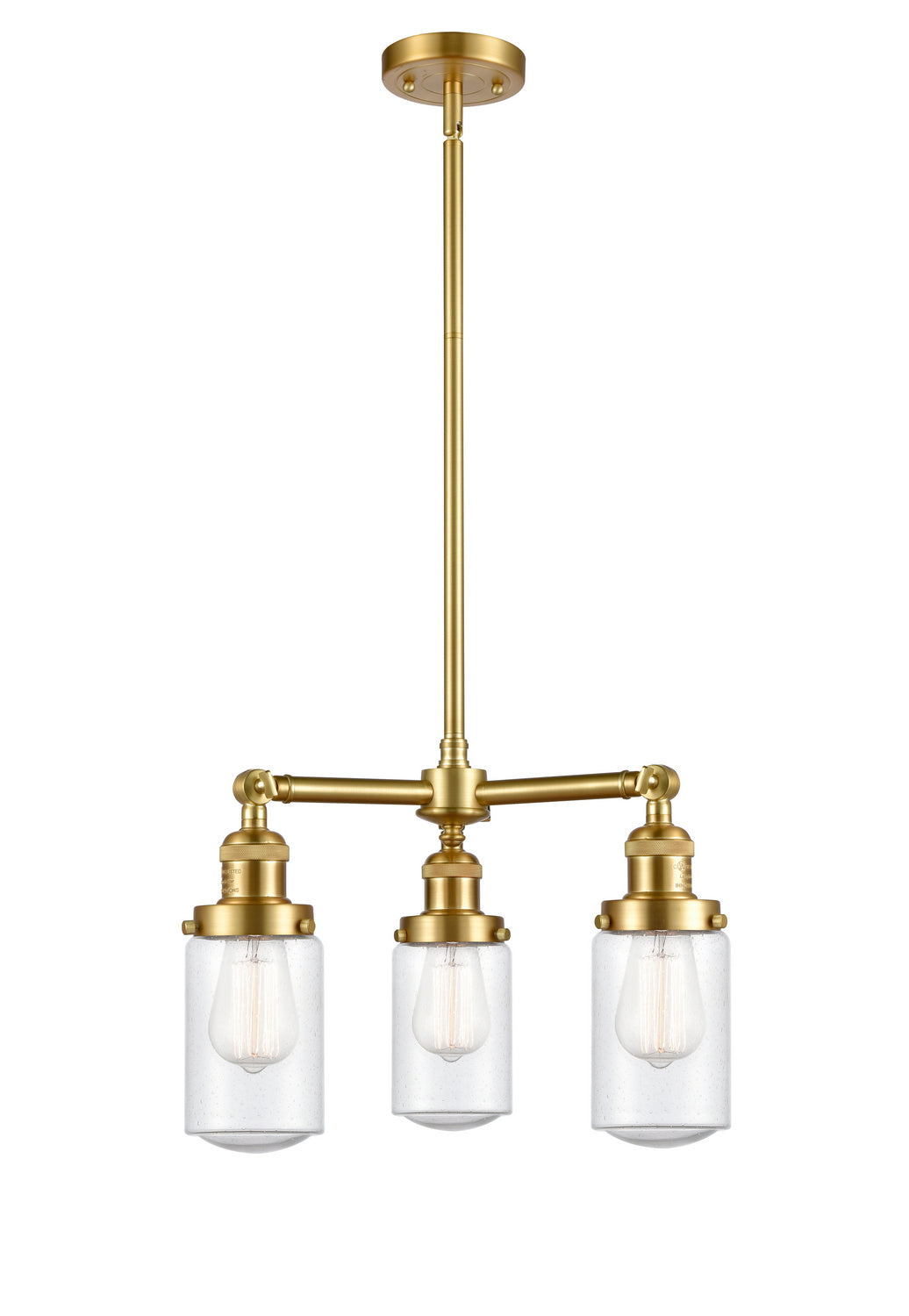 Innovations Franklin Restoration 207-SG-G314-LED Chandelier Light - Satin Gold