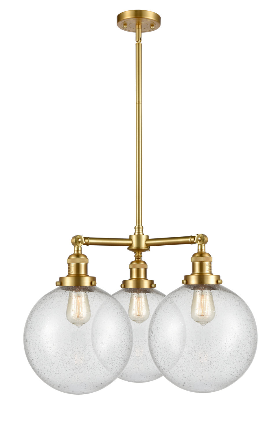 Innovations Franklin Restoration 207-SG-G204-10 Chandelier Light - Satin Gold