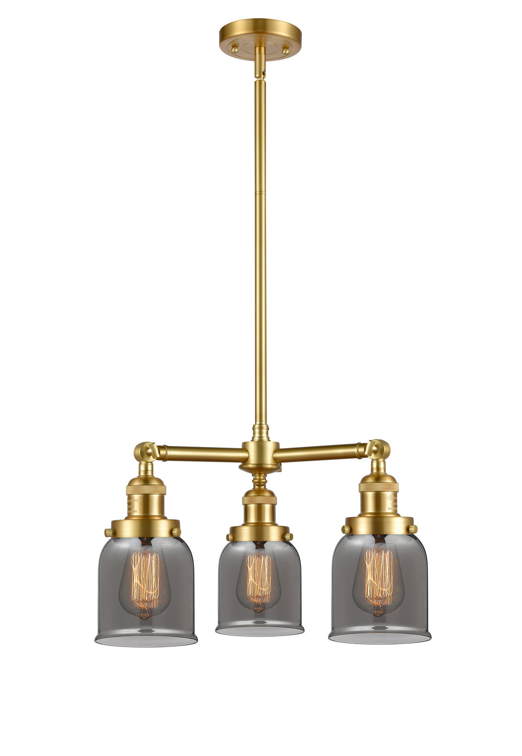 Innovations Franklin Restoration 207-SG-G53 Chandelier Light - Satin Gold