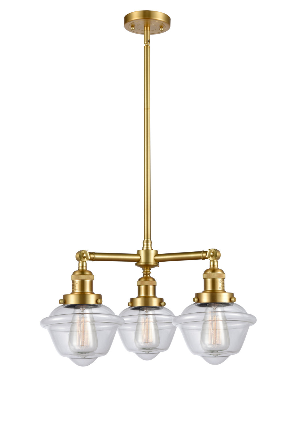 Innovations Franklin Restoration 207-SG-G532-LED Chandelier Light - Satin Gold