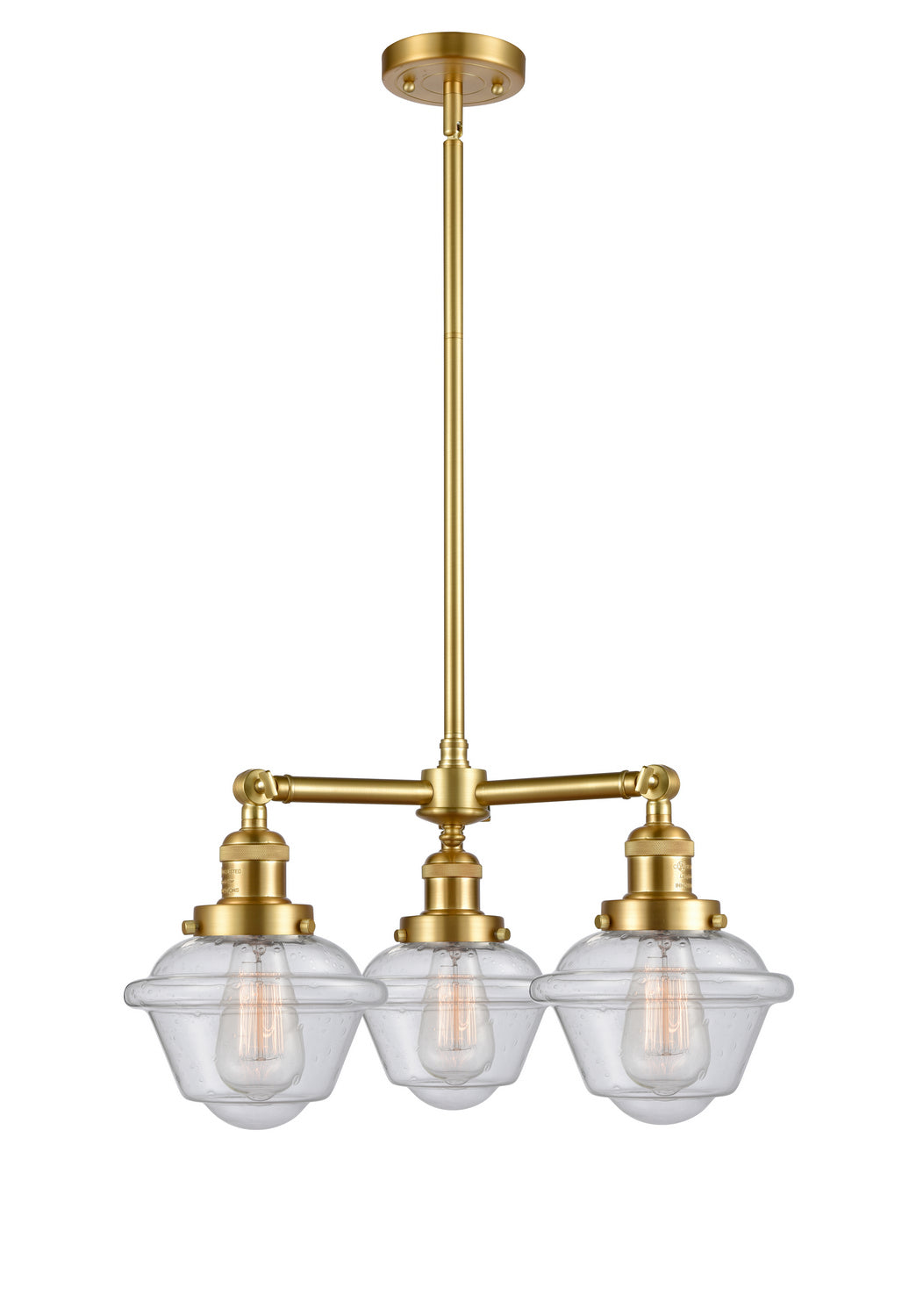 Innovations Franklin Restoration 207-SG-G534-LED Chandelier Light - Satin Gold
