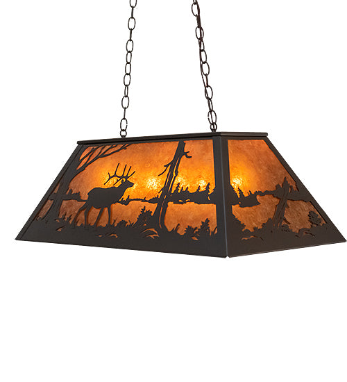 Meyda Tiffany Elk At Lake 122975 Pendant Light - Timeless Bronze