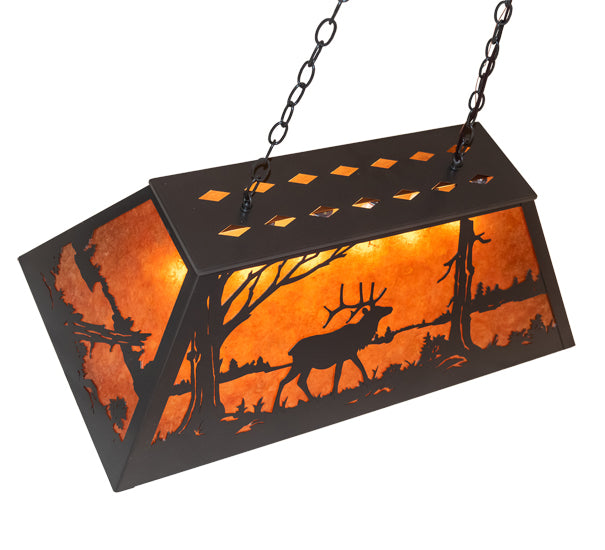 Meyda Tiffany Elk At Lake 122975 Pendant Light - Timeless Bronze