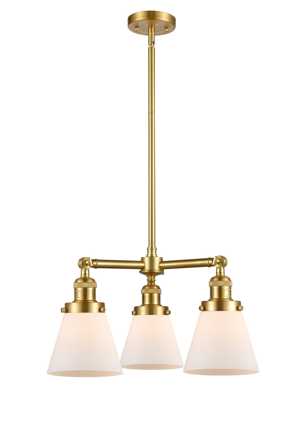 Innovations Franklin Restoration 207-SG-G61 Chandelier Light - Satin Gold