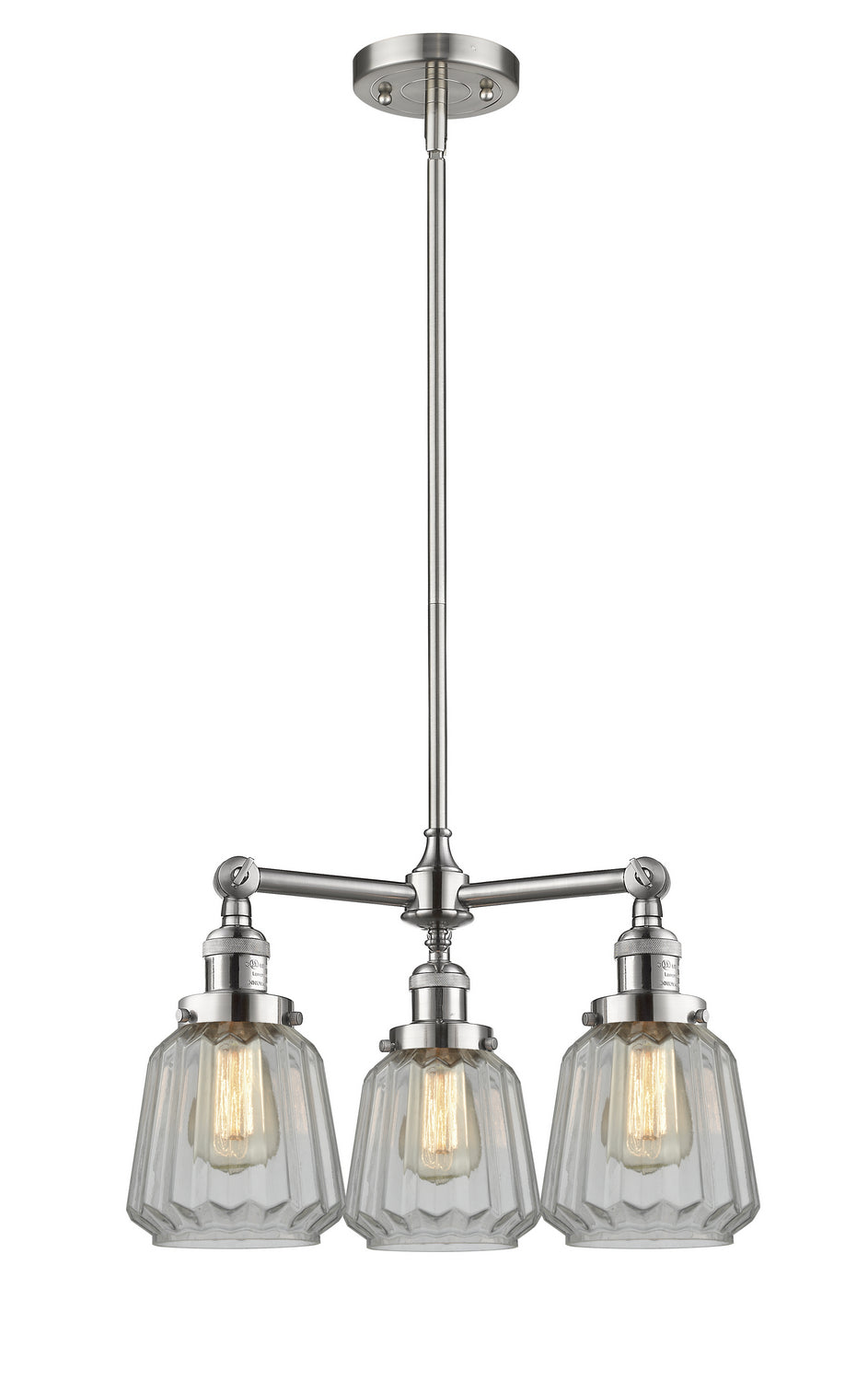 Innovations Franklin Restoration 207-SN-G142-LED Chandelier Light - Brushed Satin Nickel