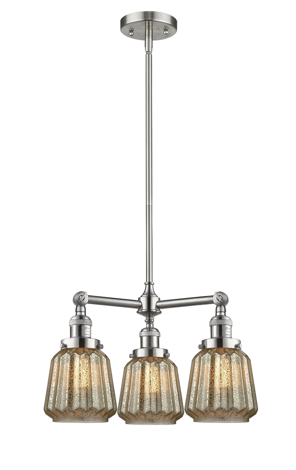 Innovations Franklin Restoration 207-SN-G146-LED Chandelier Light - Brushed Satin Nickel