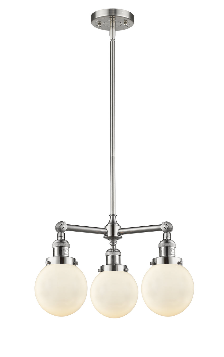 Innovations Franklin Restoration 207-SN-G201-6 Chandelier Light - Brushed Satin Nickel