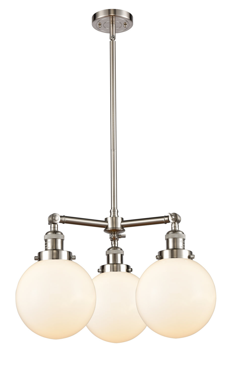 Innovations Franklin Restoration 207-SN-G201-8-LED Chandelier Light - Brushed Satin Nickel
