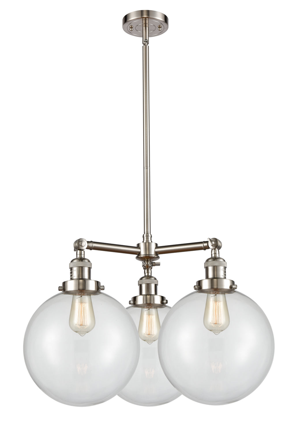 Innovations Franklin Restoration 207-SN-G202-10-LED Chandelier Light - Brushed Satin Nickel