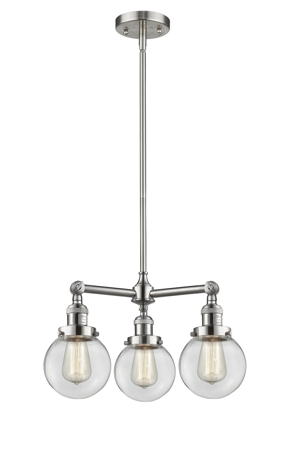 Innovations Franklin Restoration 207-SN-G202-6-LED Chandelier Light - Brushed Satin Nickel