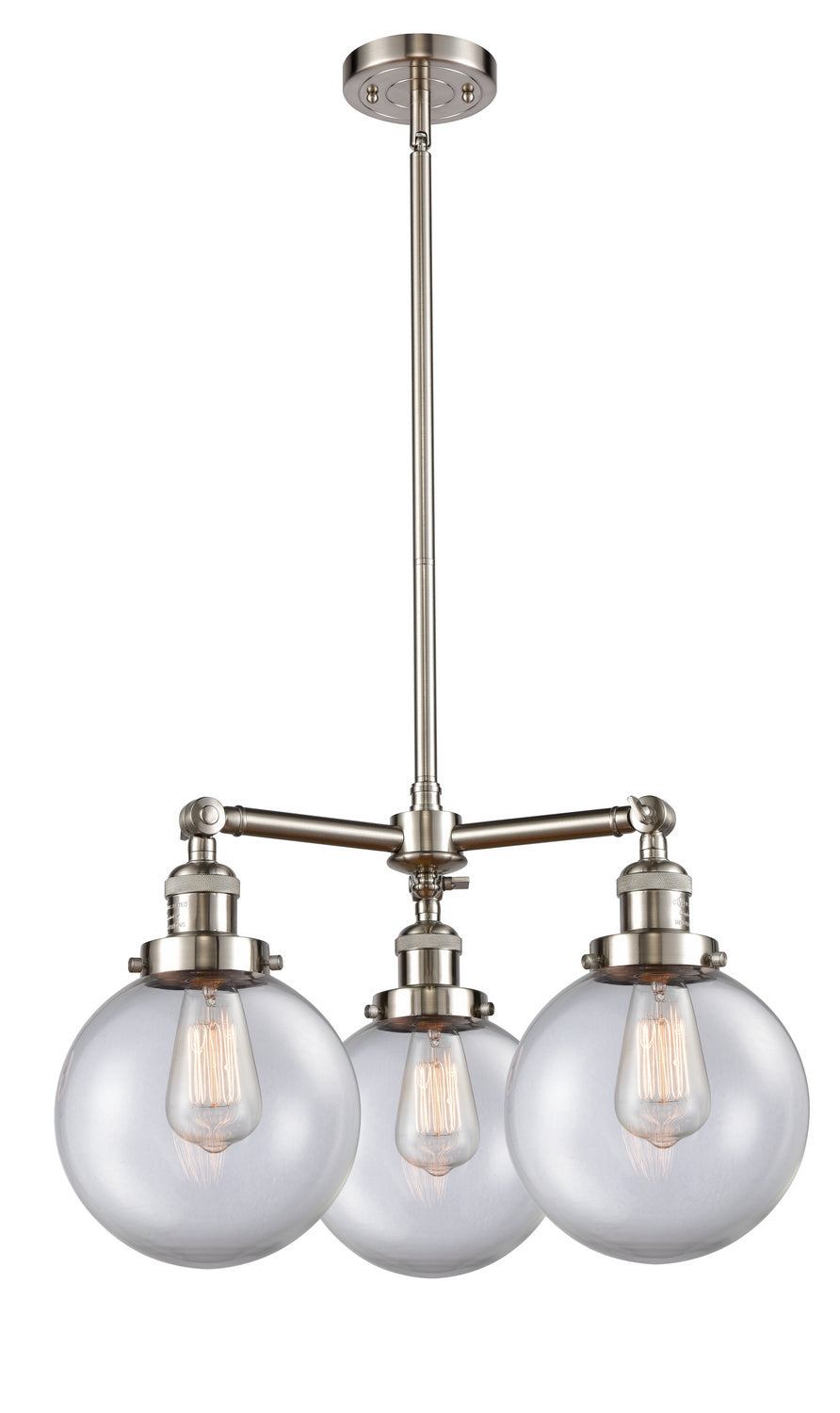 Innovations Franklin Restoration 207-SN-G202-8 Chandelier Light - Brushed Satin Nickel
