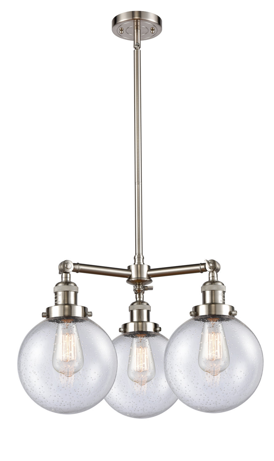 Innovations Franklin Restoration 207-SN-G204-8-LED Chandelier Light - Brushed Satin Nickel