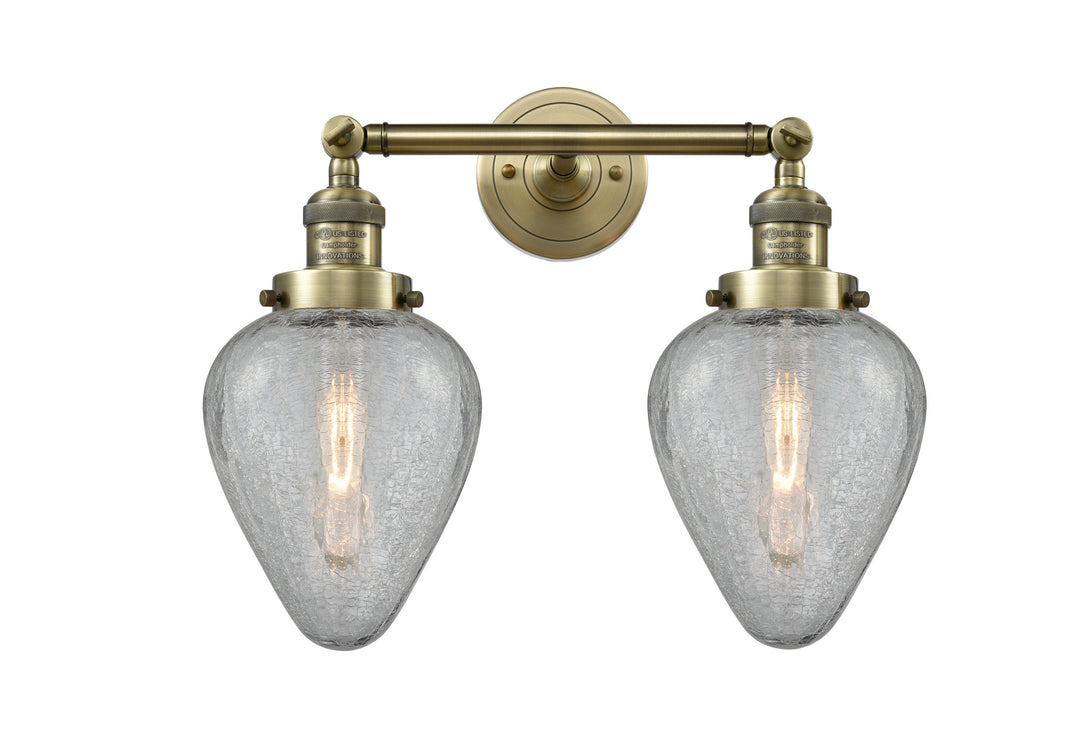 Innovations Franklin Restoration 208-AB-G165 Bath Vanity Light 17 in. wide - Antique Brass