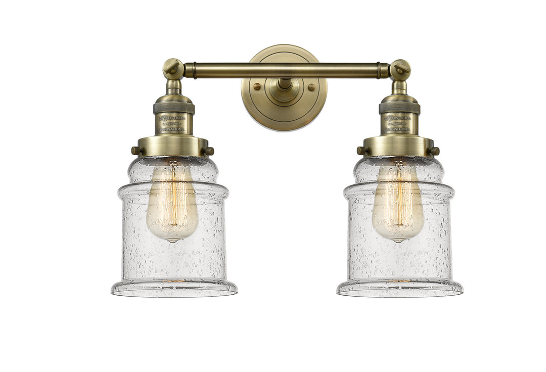 Innovations Franklin Restoration 208-AB-G184-LED Bath Vanity Light 17 in. wide - Antique Brass