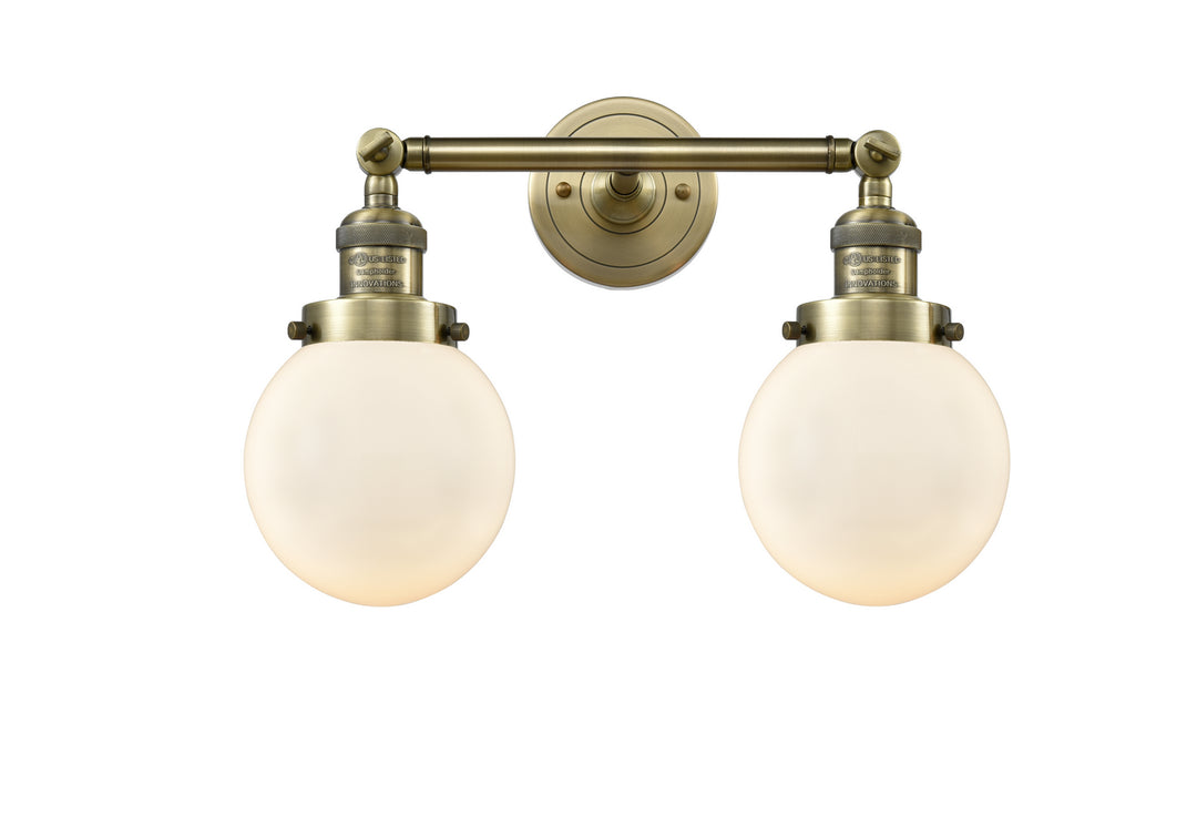 Innovations Franklin Restoration 208-AB-G201-6-LED Bath Vanity Light 17 in. wide - Antique Brass