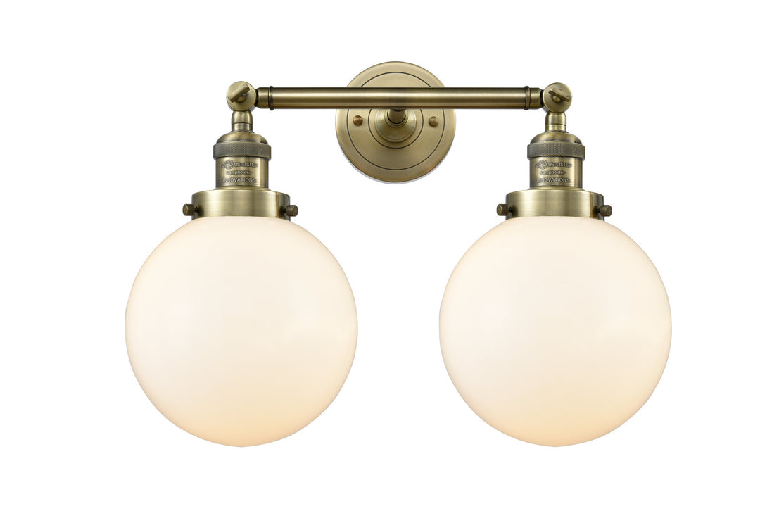Innovations Franklin Restoration 208-AB-G201-8-LED Bath Vanity Light 19 in. wide - Antique Brass