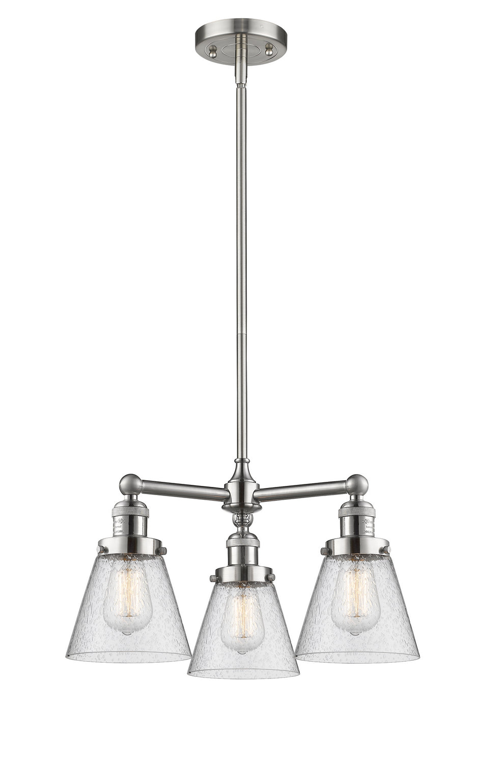 Innovations Franklin Restoration 207-SN-G64-LED Chandelier Light - Brushed Satin Nickel