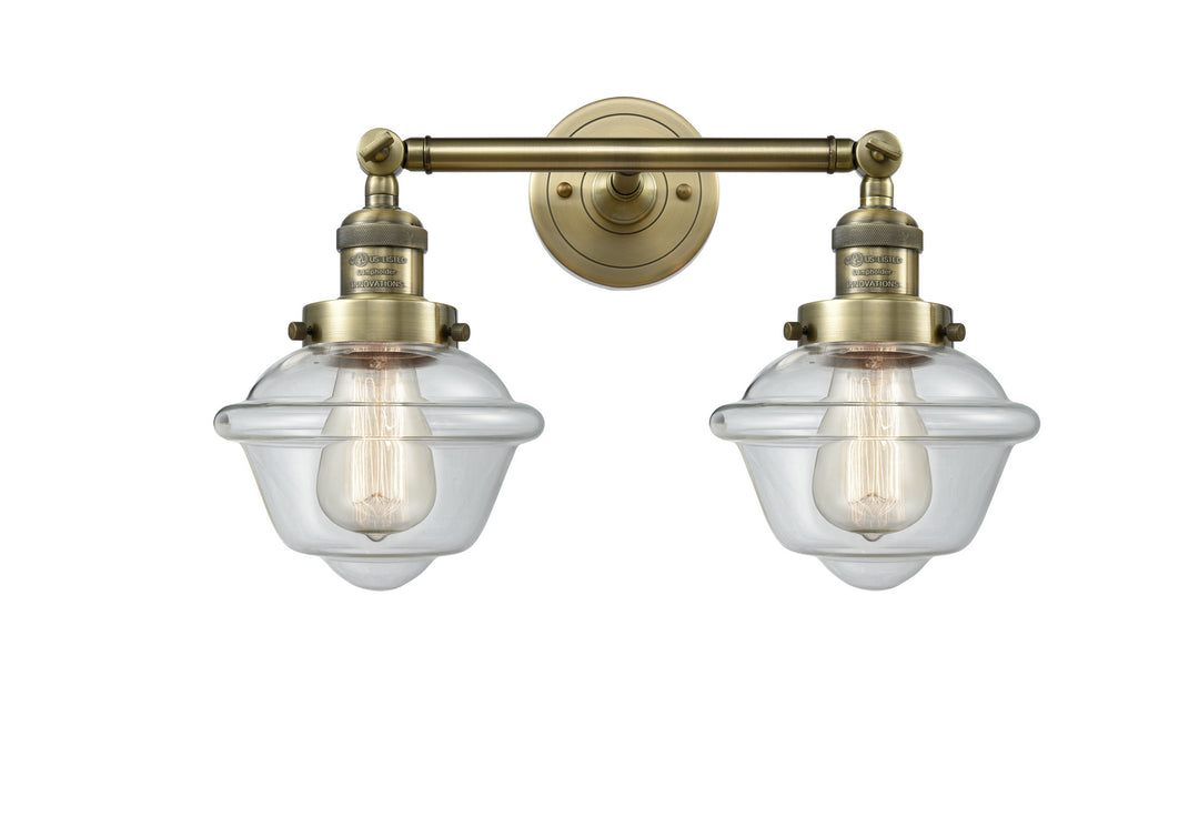 Innovations Franklin Restoration 208-AB-G532-LED Bath Vanity Light 17 in. wide - Antique Brass